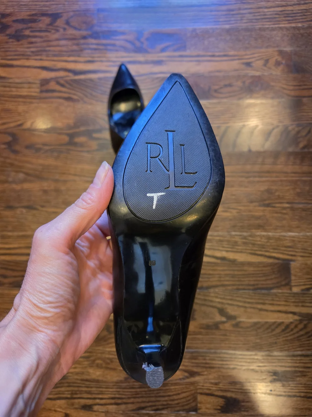 LAUREN Ralph Lauren Black Pointed-Toe Leather Pumps